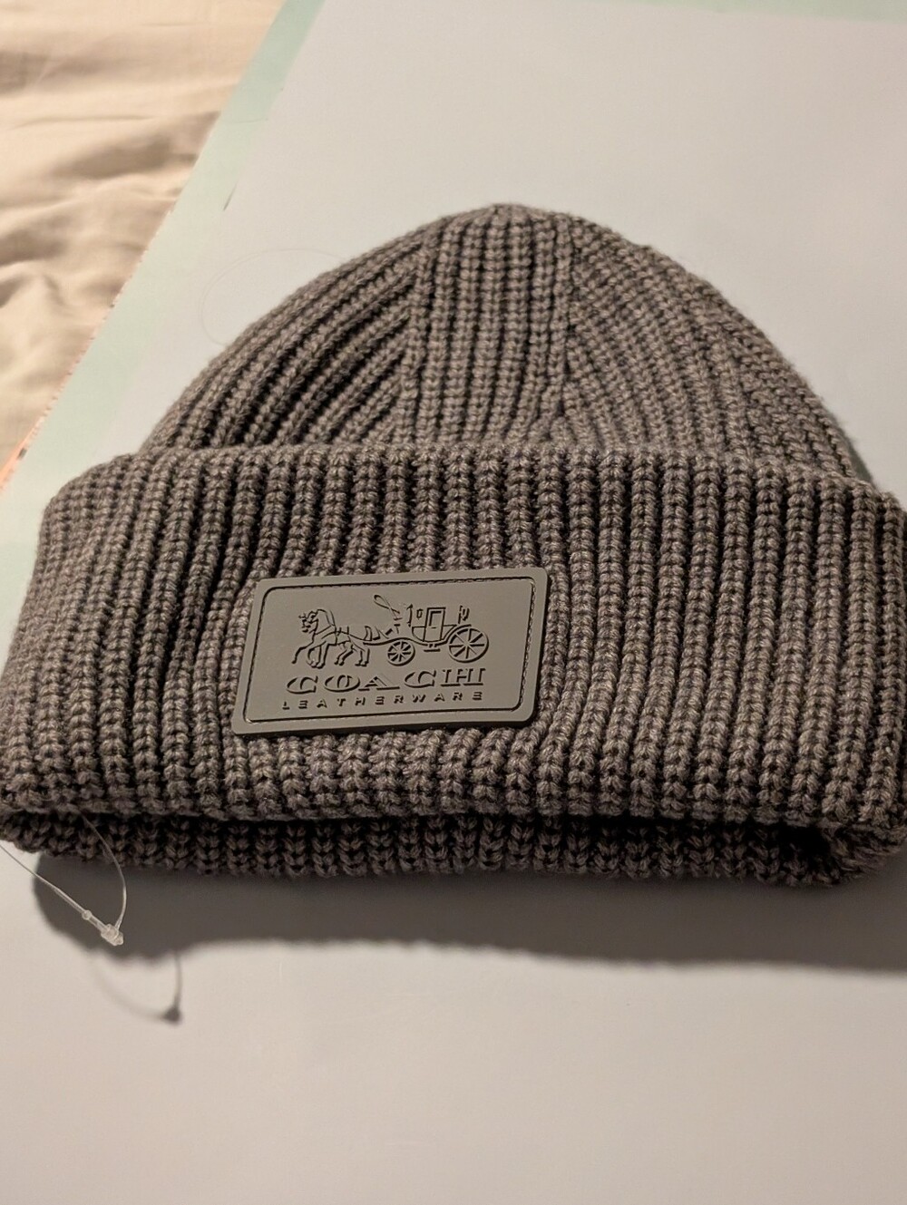 Coach Patch Rib Knit Wool Blend Beanie - Picture 4 of 6